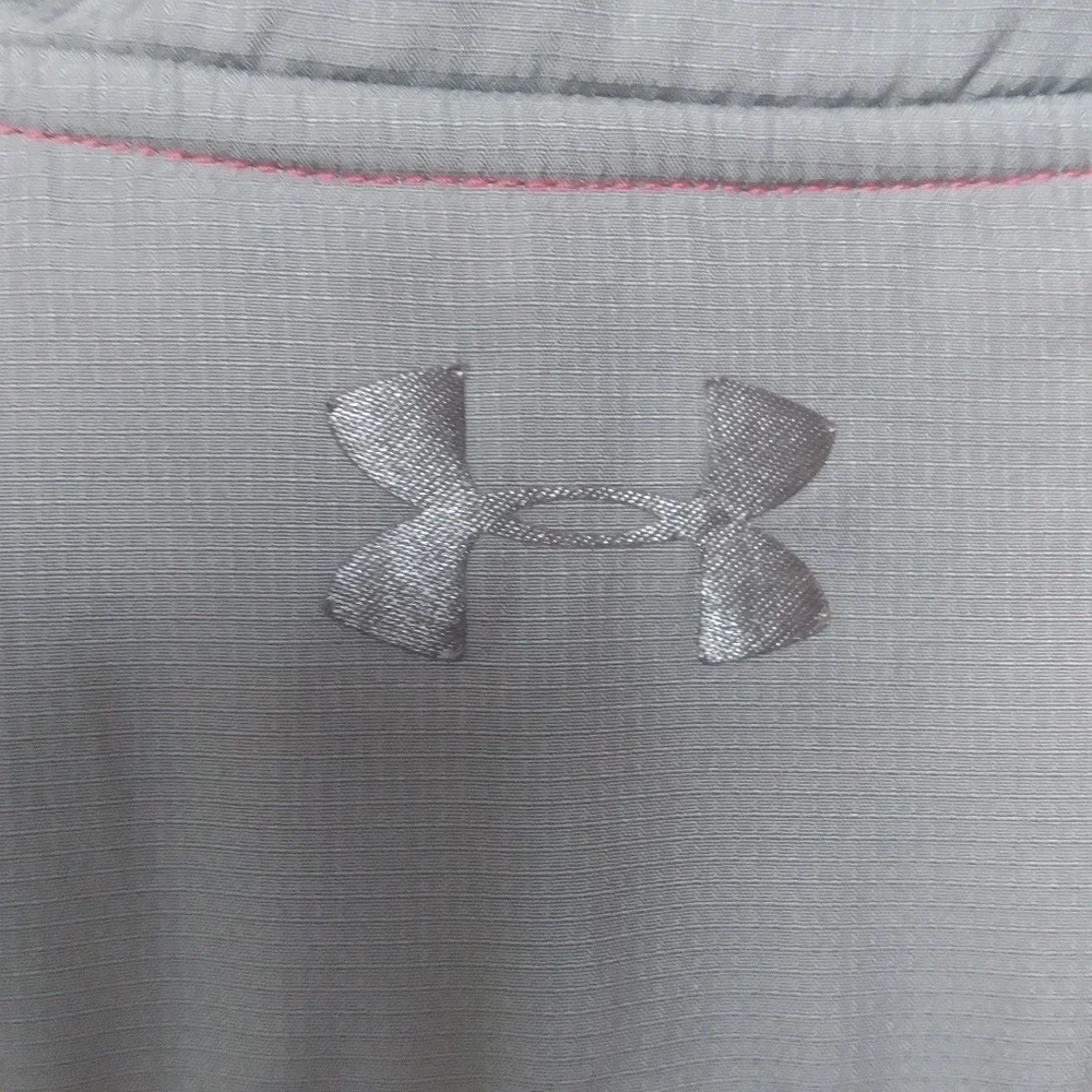 Under Armour Loose Fit Full Zip Red and Gray Fleece Jacket Size Medium